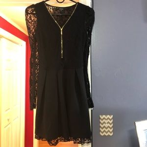 Black lace skater dress